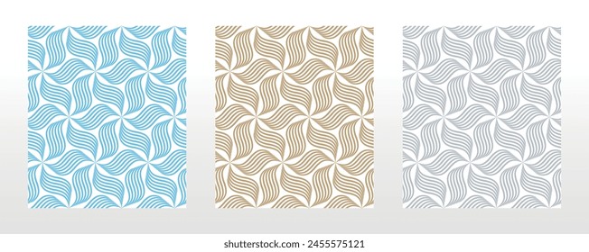 Set of abstract geometric patterns. Seamless vector backgrounds. Colored ornaments Graphic modern patterns Simple lattice graphic design