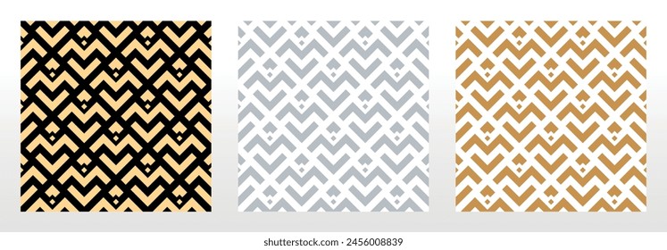 Set of abstract geometric patterns. Seamless vector backgrounds. Colored ornaments Graphic modern patterns Simple lattice graphic design