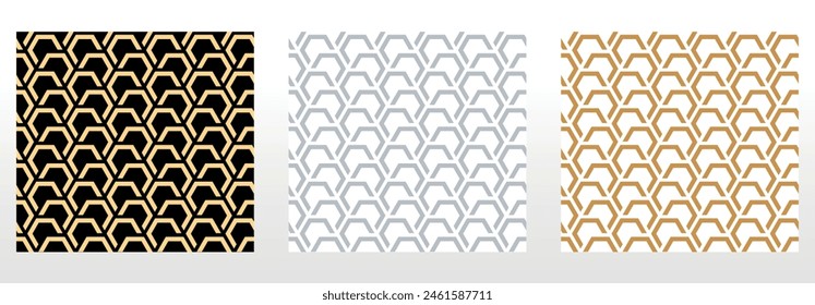Set of abstract geometric patterns. Seamless vector backgrounds. Colored ornaments Graphic modern patterns Simple lattice graphic design