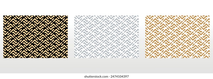 Set of abstract geometric patterns. Seamless vector backgrounds. Colored ornaments Graphic modern patterns Simple lattice graphic design