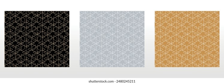 Set of abstract geometric patterns. Seamless vector backgrounds. Colored ornaments Graphic modern patterns Simple lattice graphic design