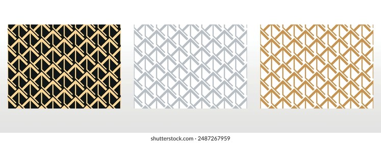 Set of abstract geometric patterns. Seamless vector backgrounds. Colored ornaments Graphic modern patterns Simple lattice graphic design