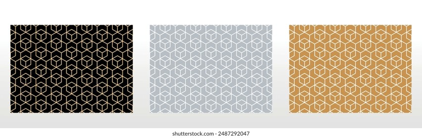 Set of abstract geometric patterns. Seamless vector backgrounds. Colored ornaments Graphic modern patterns Simple lattice graphic design