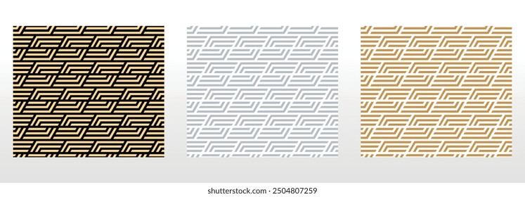 Set of abstract geometric patterns. Seamless vector backgrounds. Colored ornaments Graphic modern patterns Simple lattice graphic design