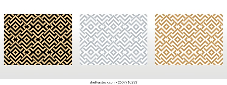 Set of abstract geometric patterns. Seamless vector backgrounds. Colored ornaments Graphic modern patterns Simple lattice graphic design
