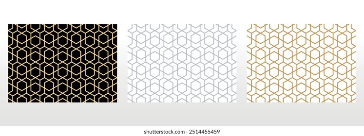 Set of abstract geometric patterns. Seamless vector backgrounds. Colored ornaments Graphic modern patterns Simple lattice graphic design