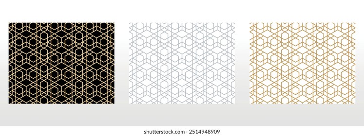 Set of abstract geometric patterns. Seamless vector backgrounds. Colored ornaments Graphic modern patterns Simple lattice graphic design