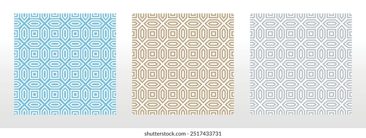 Set of abstract geometric patterns. Seamless vector backgrounds. Colored ornaments Graphic modern patterns Simple lattice graphic design