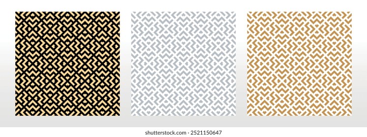 Set of abstract geometric patterns. Seamless vector backgrounds. Colored ornaments Graphic modern patterns Simple lattice graphic design