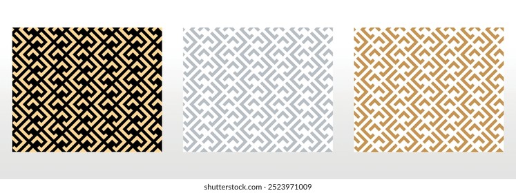 Set of abstract geometric patterns. Seamless vector backgrounds. Colored ornaments Graphic modern patterns Simple lattice graphic design