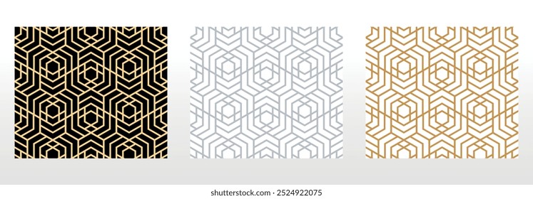 Set of abstract geometric patterns. Seamless vector backgrounds. Colored ornaments Graphic modern patterns Simple lattice graphic design