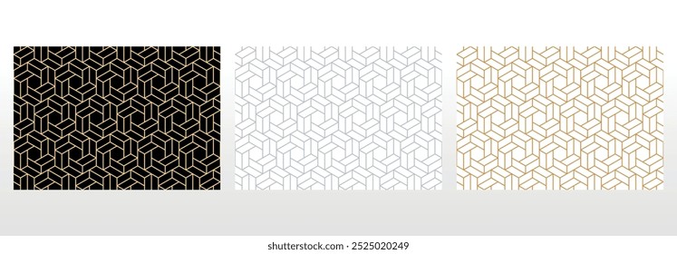 Set of abstract geometric patterns. Seamless vector backgrounds. Colored ornaments Graphic modern patterns Simple lattice graphic design