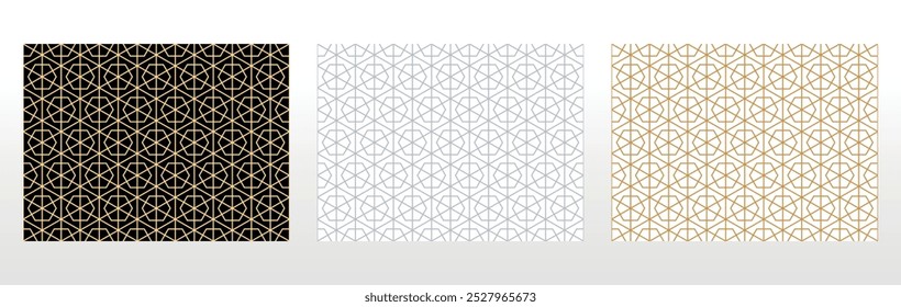Set of abstract geometric patterns. Seamless vector backgrounds. Colored ornaments Graphic modern patterns Simple lattice graphic design