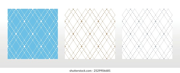 Set of abstract geometric patterns. Seamless vector backgrounds. Colored ornaments Graphic modern patterns Simple lattice graphic design