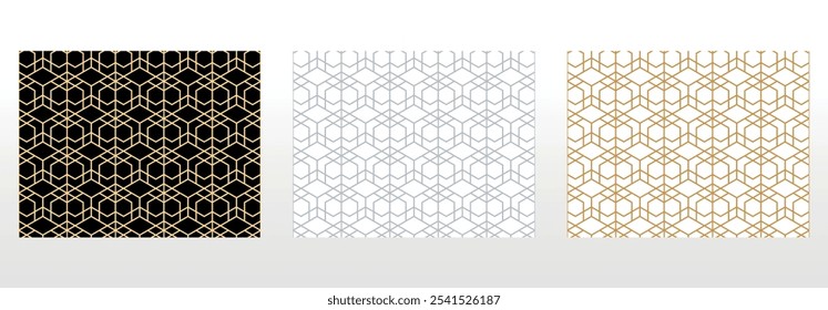 Set of abstract geometric patterns. Seamless vector backgrounds. Colored ornaments Graphic modern patterns Simple lattice graphic design