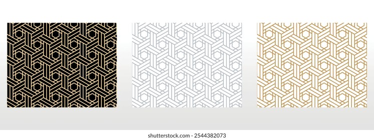 Set of abstract geometric patterns. Seamless vector backgrounds. Colored ornaments Graphic modern patterns Simple lattice graphic design