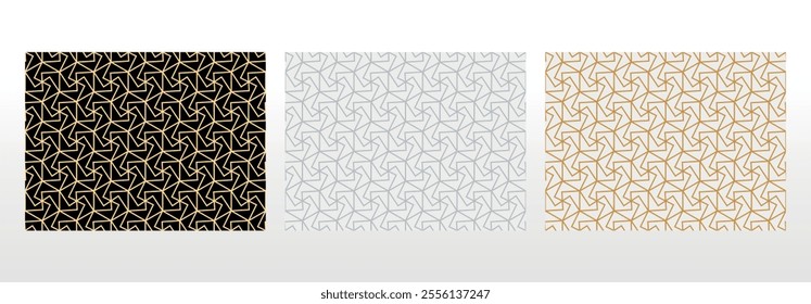 Set of abstract geometric patterns. Seamless vector backgrounds. Colored ornaments Graphic modern patterns Simple lattice graphic design