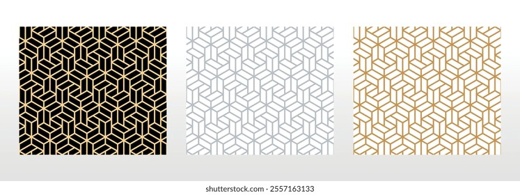 Set of abstract geometric patterns. Seamless vector backgrounds. Colored ornaments Graphic modern patterns Simple lattice graphic design
