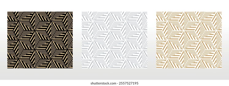 Set of abstract geometric patterns. Seamless vector backgrounds. Colored ornaments Graphic modern patterns Simple lattice graphic design