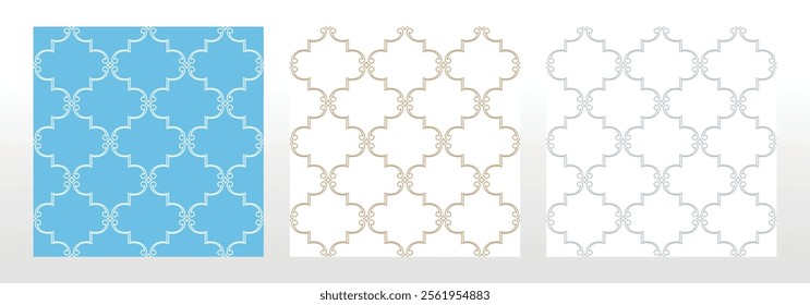 Set of abstract geometric patterns. Seamless vector backgrounds. Colored ornaments Graphic modern patterns Simple lattice graphic design