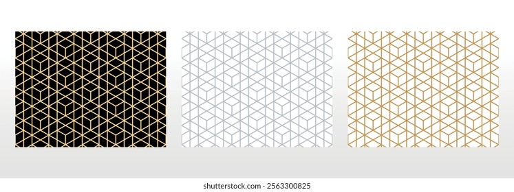 Set of abstract geometric patterns. Seamless vector backgrounds. Colored ornaments Graphic modern patterns Simple lattice graphic design