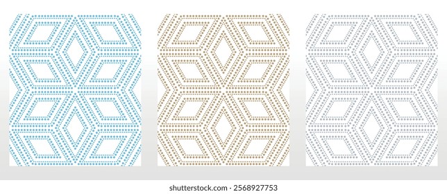 Set of abstract geometric patterns. Seamless vector backgrounds. Colored ornaments Graphic modern patterns Simple lattice graphic design