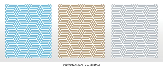 Set of abstract geometric patterns. Seamless vector backgrounds. Colored ornaments Graphic modern patterns Simple lattice graphic design