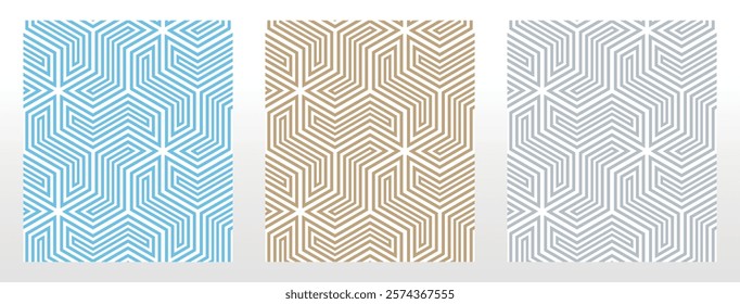 Set of abstract geometric patterns. Seamless vector backgrounds. Colored ornaments Graphic modern patterns Simple lattice graphic design