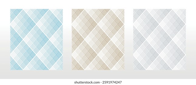Set of abstract geometric patterns. Seamless vector backgrounds. Colored ornaments Graphic modern patterns Simple lattice graphic design