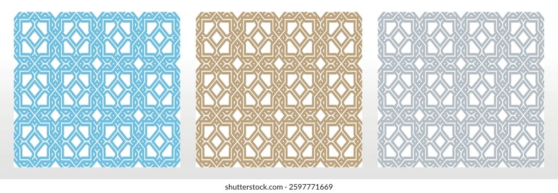 Set of abstract geometric patterns. Seamless vector backgrounds. Colored ornaments Graphic modern patterns Simple lattice graphic design