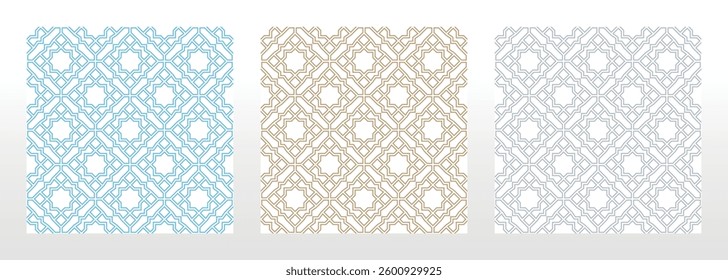 Set of abstract geometric patterns. Seamless vector backgrounds. Colored ornaments Graphic modern patterns Simple lattice graphic design
