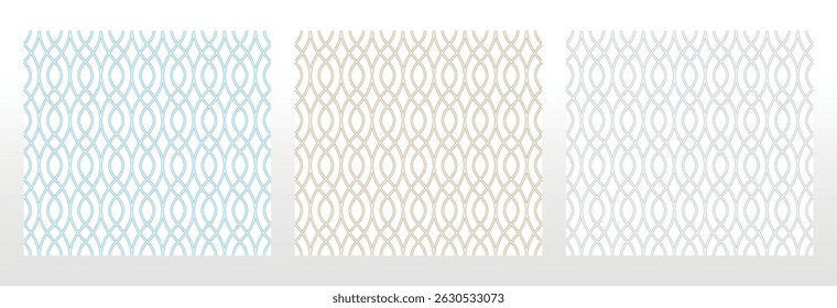 Conjunto de padrões geométricos abstratos. Planos de fundo vetoriais perfeitos. Ornamentos coloridos Padrões gráficos modernos Design gráfico simples reticulado