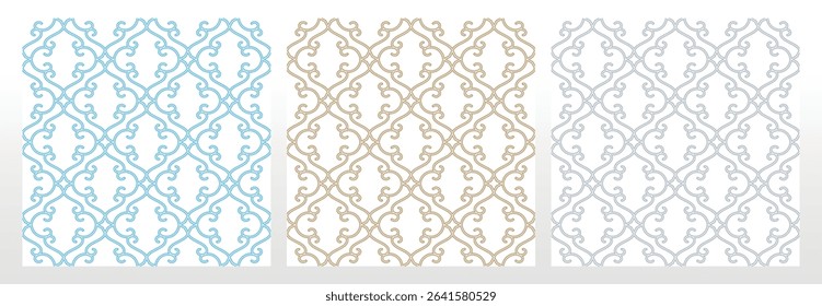 Set of abstract geometric patterns. Seamless vector backgrounds. Colored ornaments Graphic modern patterns Simple lattice graphic design