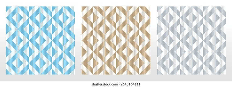 Set of abstract geometric patterns. Seamless vector backgrounds. Colored ornaments Graphic modern patterns Simple lattice graphic design