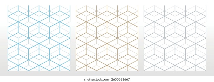 Set of abstract geometric patterns. Seamless vector backgrounds. Colored ornaments Graphic modern patterns Simple lattice graphic design