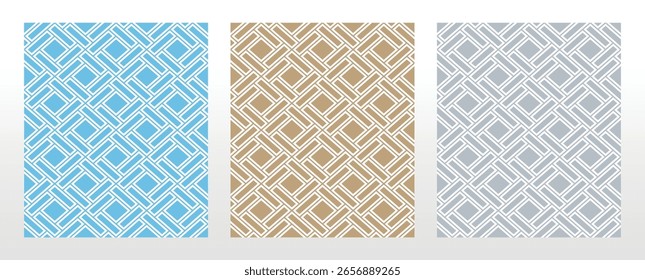 Set of abstract geometric patterns. Seamless vector backgrounds. Colored ornaments Graphic modern patterns Simple lattice graphic design