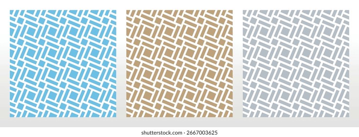 Set of abstract geometric patterns. Seamless vector backgrounds. Colored ornaments Graphic modern patterns Simple lattice graphic design