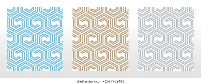 Set of abstract geometric patterns. Seamless vector backgrounds. Colored ornaments Graphic modern patterns Simple lattice graphic design