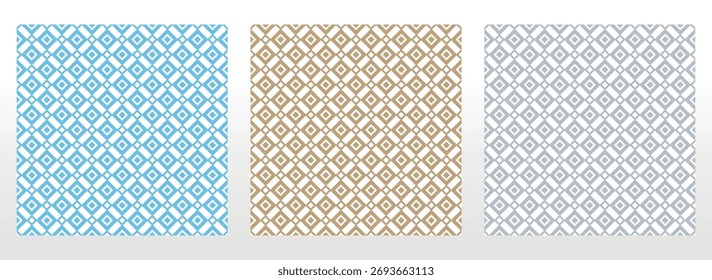 Set of abstract geometric patterns. Seamless vector backgrounds. Colored ornaments Graphic modern patterns Simple lattice graphic design
