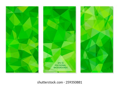 Set of Abstract Geometric Polygonal Backgrounds. Vector Illustration.