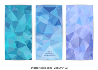 Set of Abstract Geometric Polygonal Backgrounds. Vector Illustration.