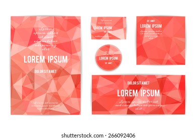 Set of Abstract Geometric Polygonal Backgrounds. Vector Illustration.