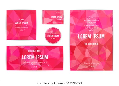 Set of Abstract Geometric Polygonal Backgrounds. Vector Illustration.