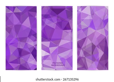 Set of Abstract Geometric Polygonal Backgrounds. Vector Illustration.
