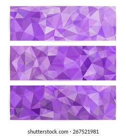 Set of Abstract Geometric Polygonal Backgrounds. Vector Illustration.