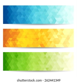 Conjunto de banners geométricos policónicos abstractos - vector eps10