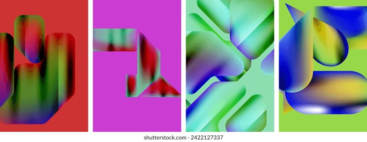 Set of abstract geometric posters. Abstract backgrounds for wallpaper, business card, cover, poster, banner, brochure, header, website