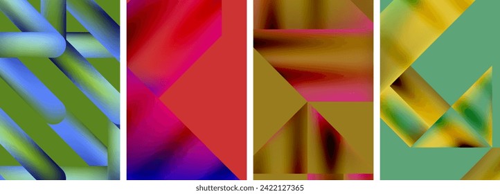 Set of abstract geometric posters. Abstract backgrounds for wallpaper, business card, cover, poster, banner, brochure, header, website