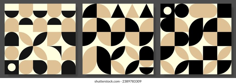 Conjunto de afiches geométricos abstractos. Patrón geométrico de estilo neo
