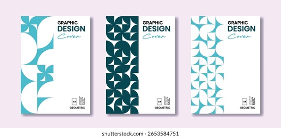 Conjunto de ritmo geométrico abstrato em um layout moderno, pode ser usado para catálogos de capa ou arte
